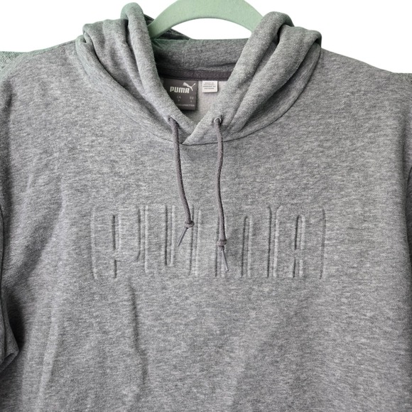 Puma Other - Puma‎ Mens Grey Embossed Logo Pullover Hoodie Sweatshirt Large